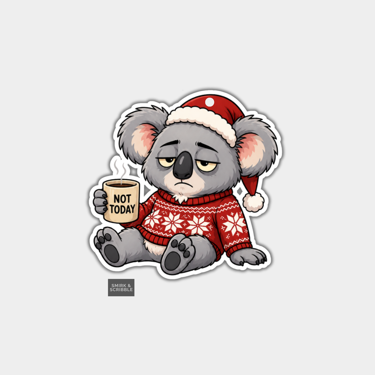 Funny Christmas Gift Tags - Cute Grumpy Koala