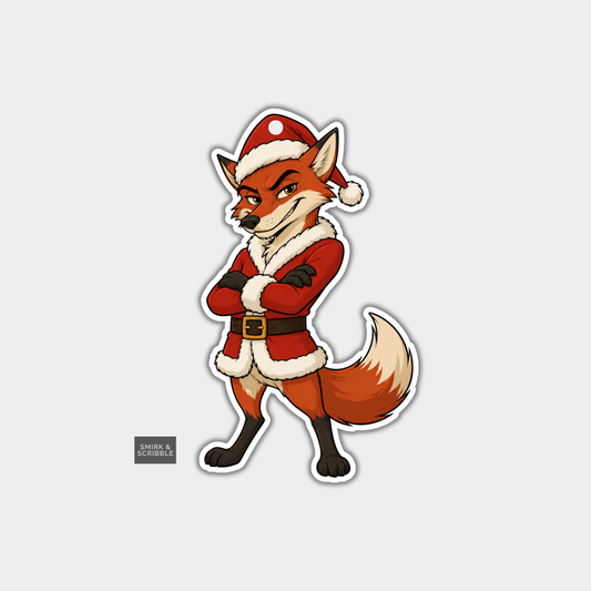 Funny Christmas Gift Tags - Posing Sly Fox