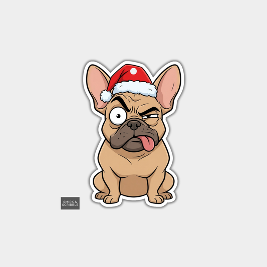 Funny Christmas Gift Tags - Cheeky French Bulldog