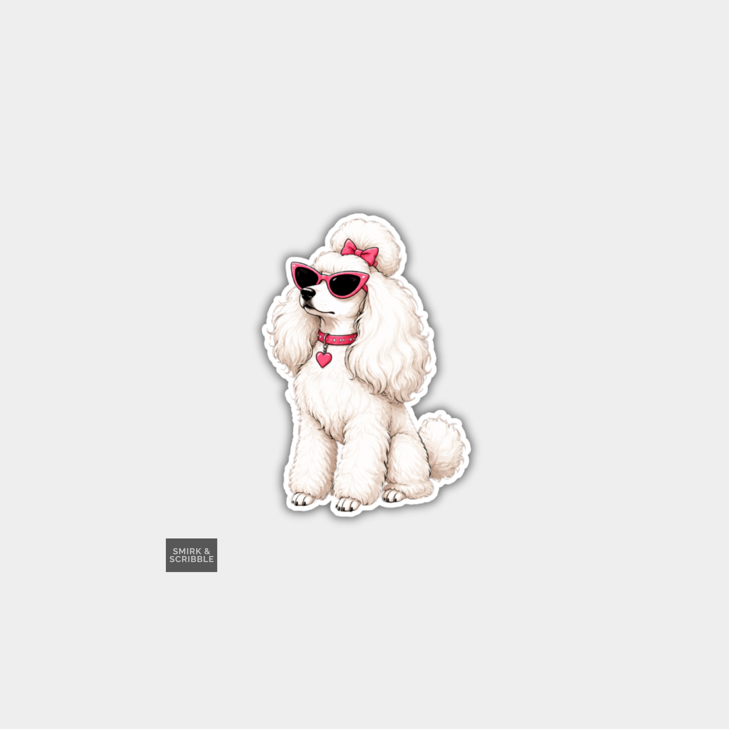 Funny Die Cut Vinyl Sticker - Cute Glam Poodle