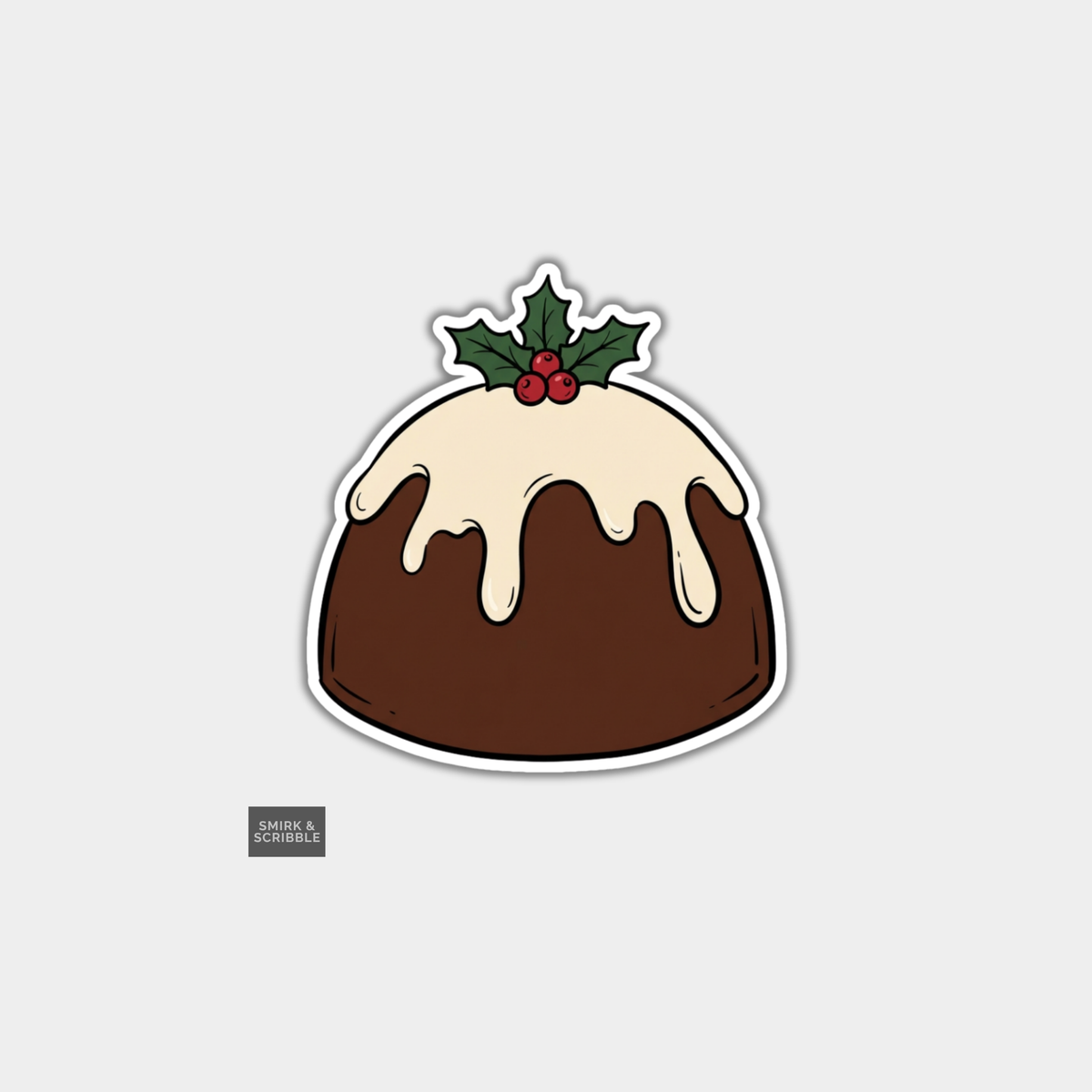 Funny Christmas Sticker - Xmas Pudding