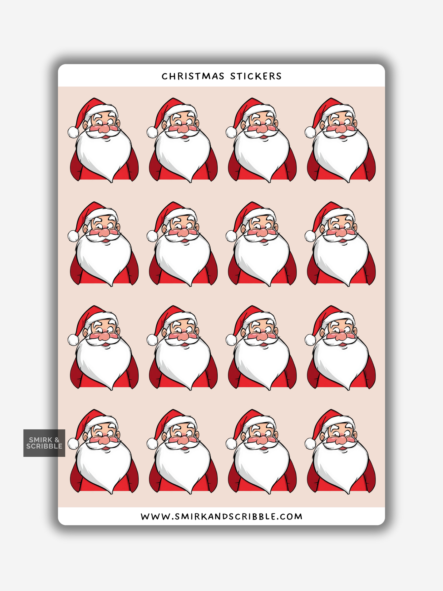 Santa Christmas Sticker Sheet