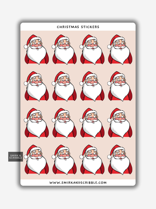 Santa Christmas Sticker Sheet