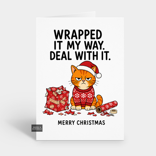 Funny Christmas Card - My Way Grumpy Cat