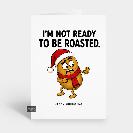 Funny Christmas Card - Scared Roast Potato
