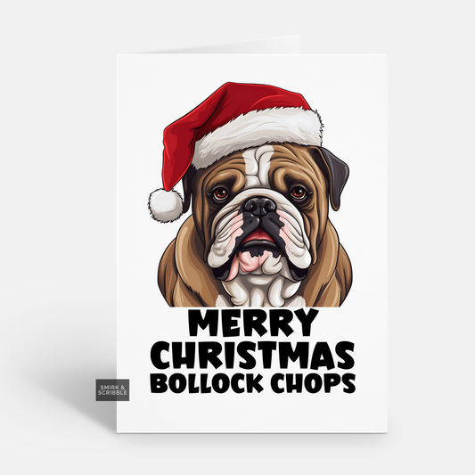 Bulldog Christmas Card