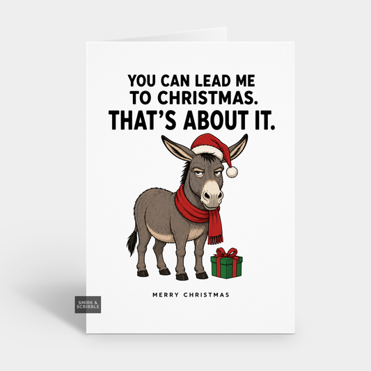 Funny Christmas Card - Lead Me Donkey