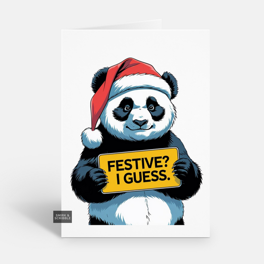 Festive Panda Christmas Card
