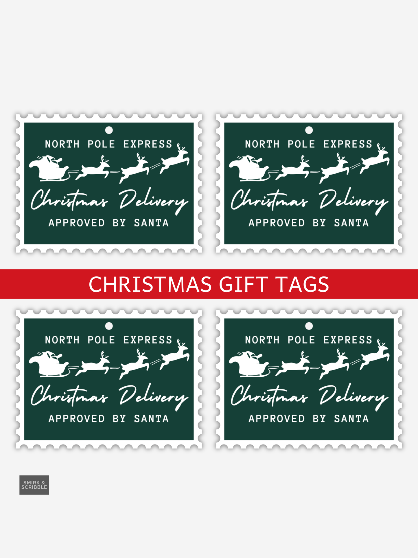 Green Delivery Christmas Gift Tags