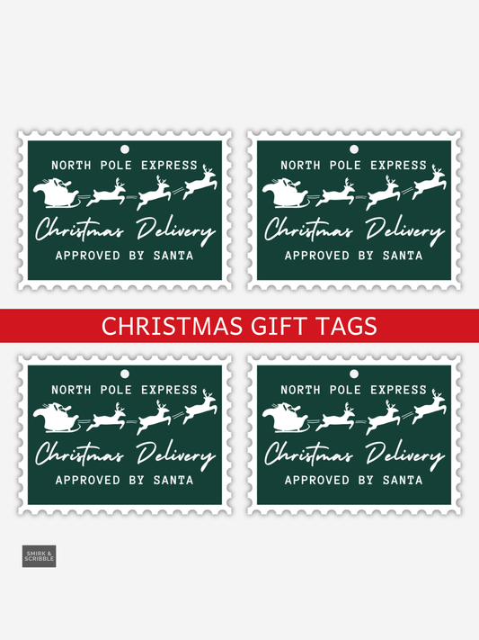 Green Delivery Christmas Gift Tags