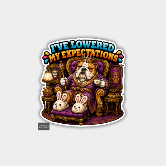 Funny Vinyl Die Cut Sticker - English Bulldog