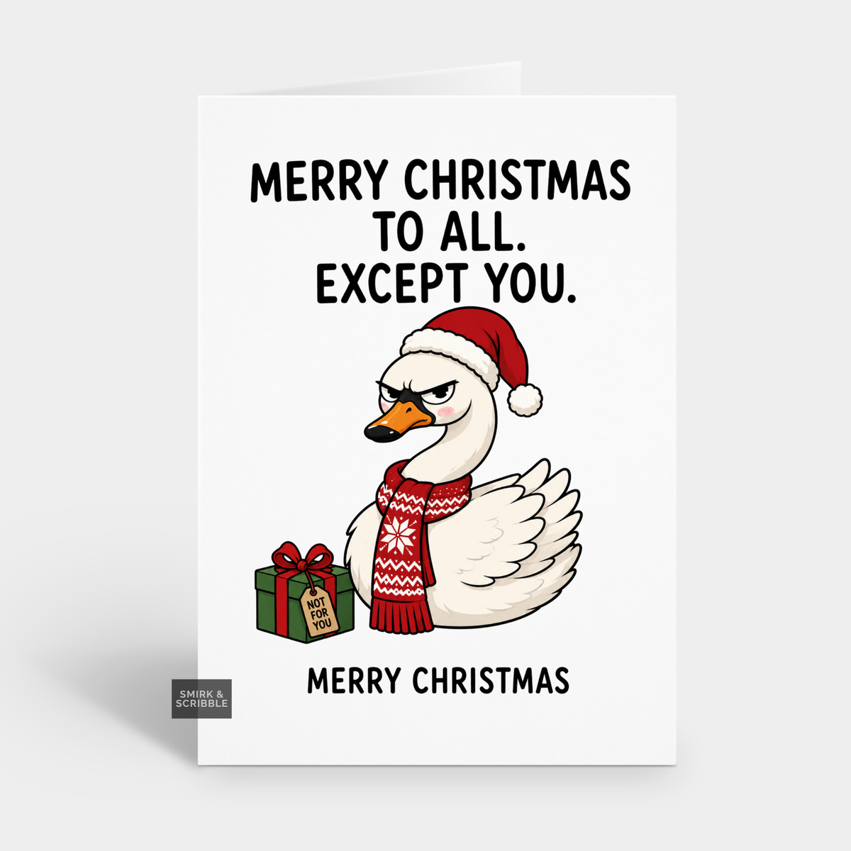 Funny Christmas Card - Grumpy Swan