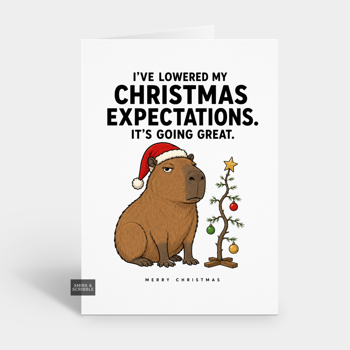 Funny Christmas Card - Going Great Capybara
