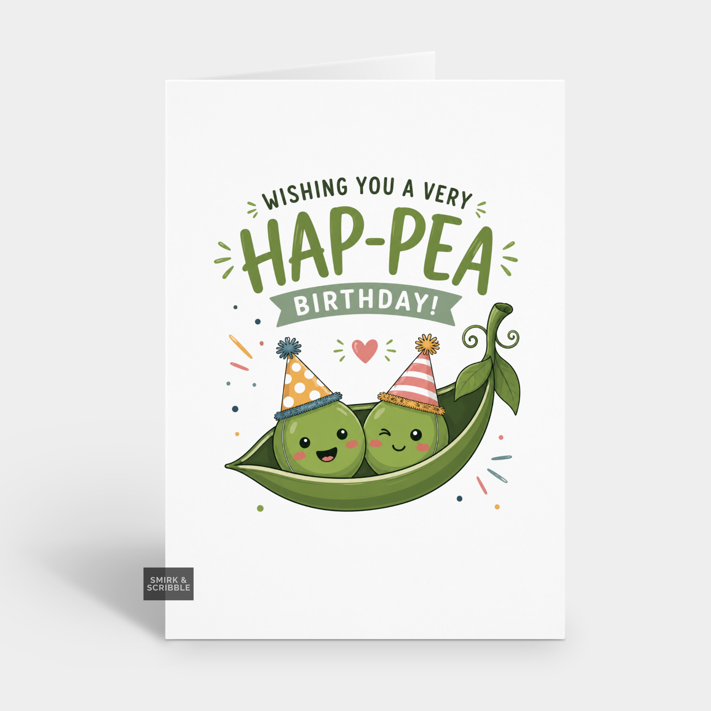 Funny Birthday Card - Very Hap-pea Pun