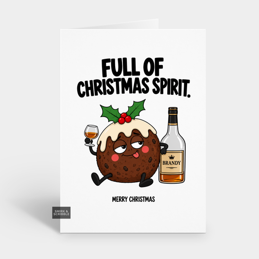 Funny Christmas Card - Spirit Pudding