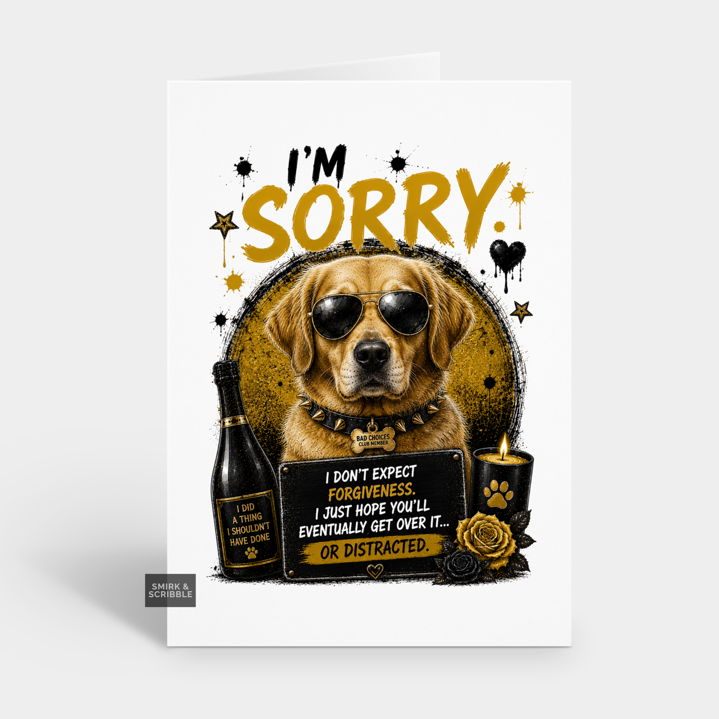 Funny Sorry Card - Get Over It Dog