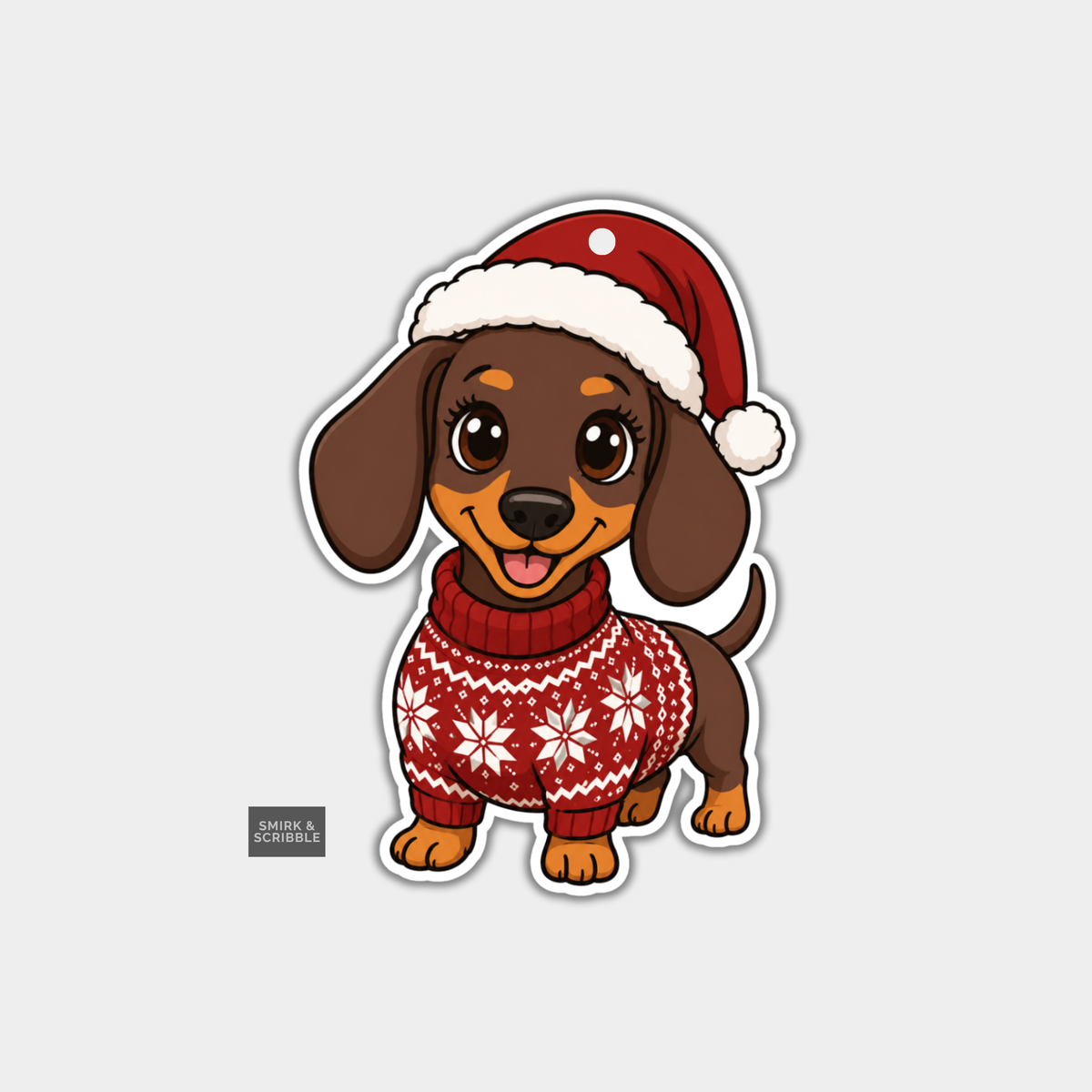 Funny Christmas Gift Tags - Happy Little Dachshund