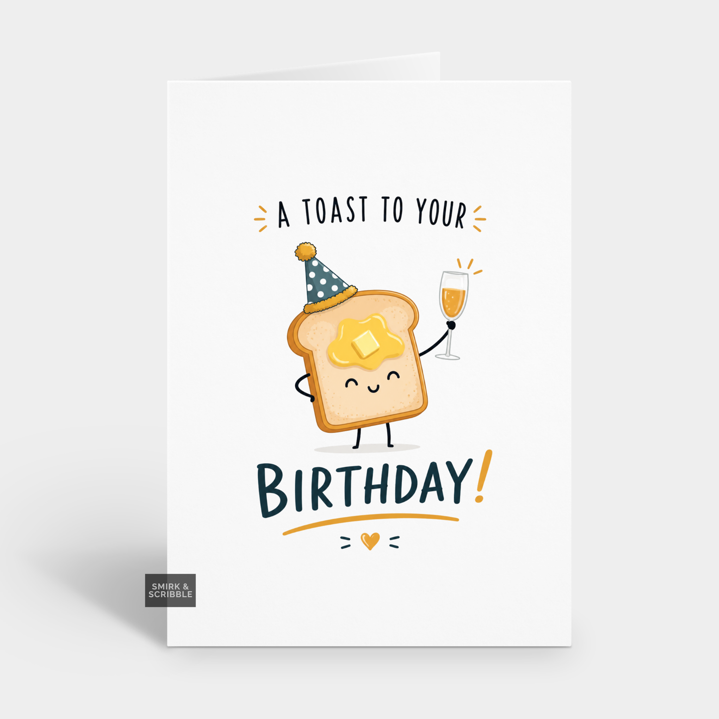 Funny Birthday Card - A Toast & Champagne