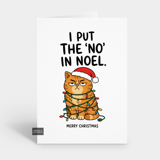 Funny Christmas Card - No Noel Orange Cat