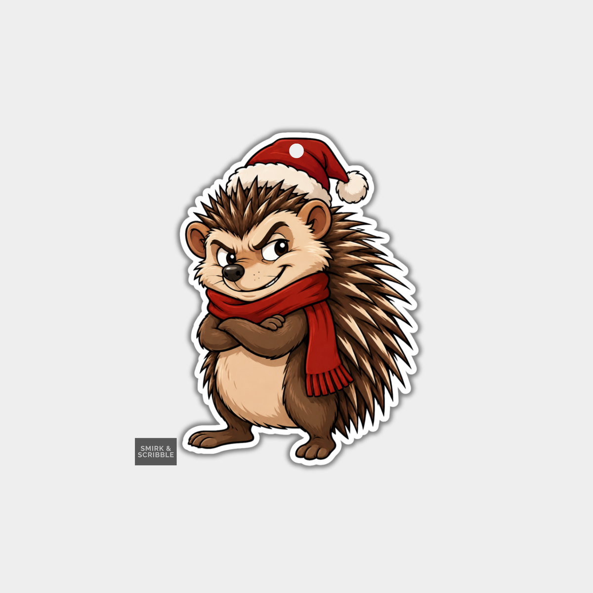 Funny Christmas Gift Tags - Cheeky Posing Hedgehog