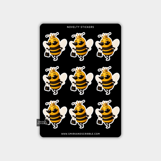 Funny Vinyl Sticker Sheet - Cute Bee
