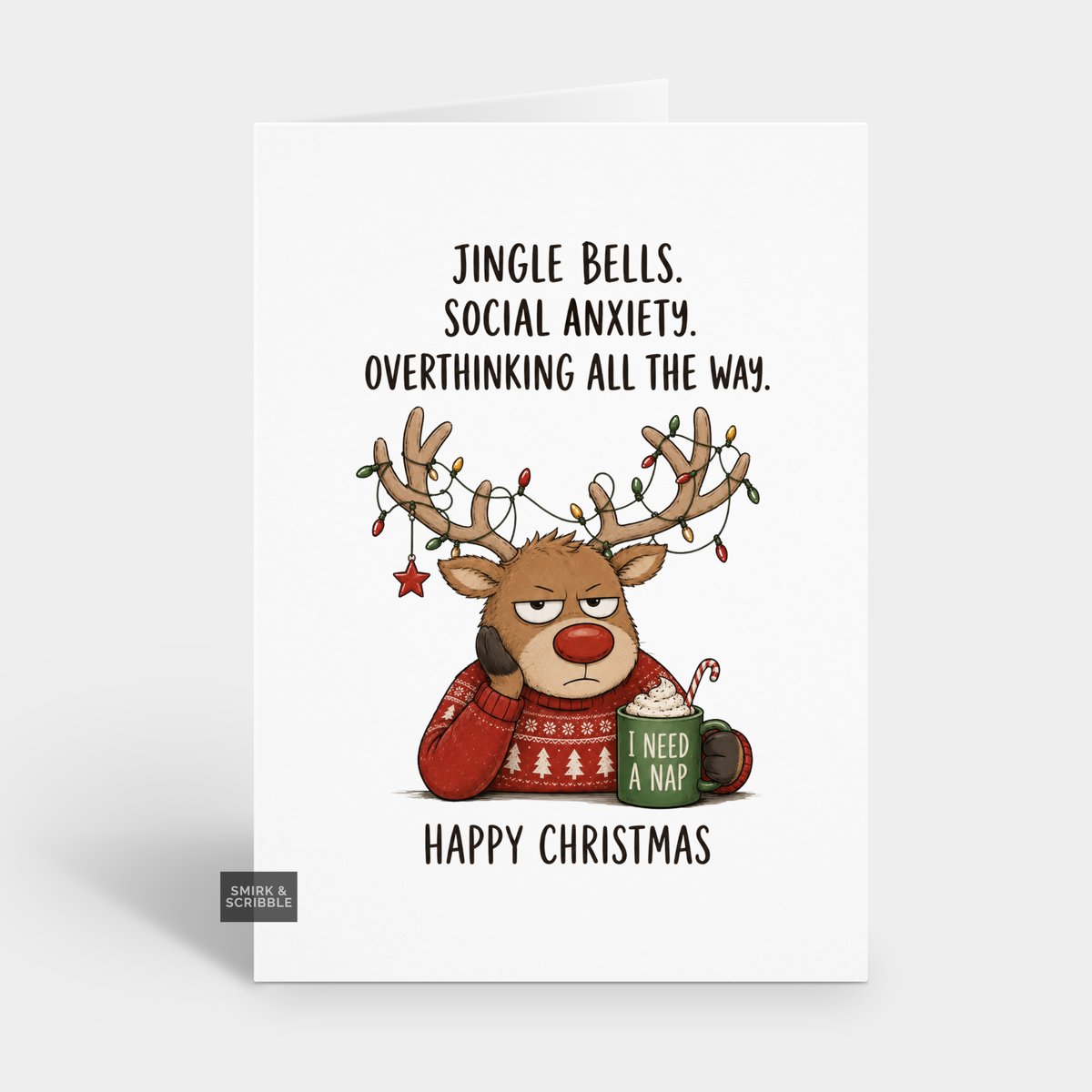 Funny Christmas Card - Social Anxiety