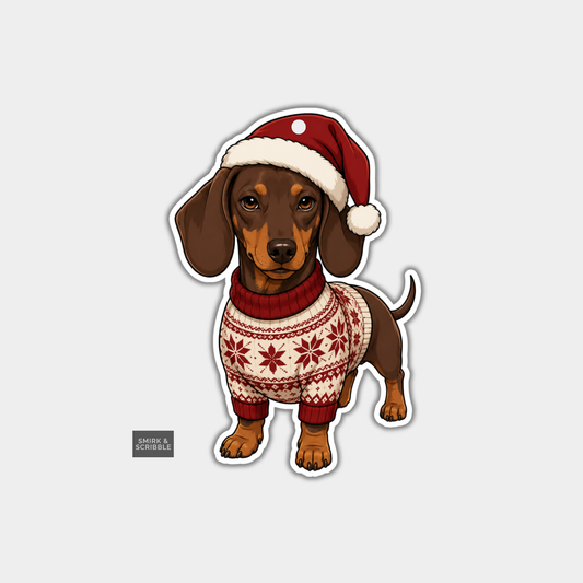Funny Christmas Gift Tags - Unimpressed Dachshund