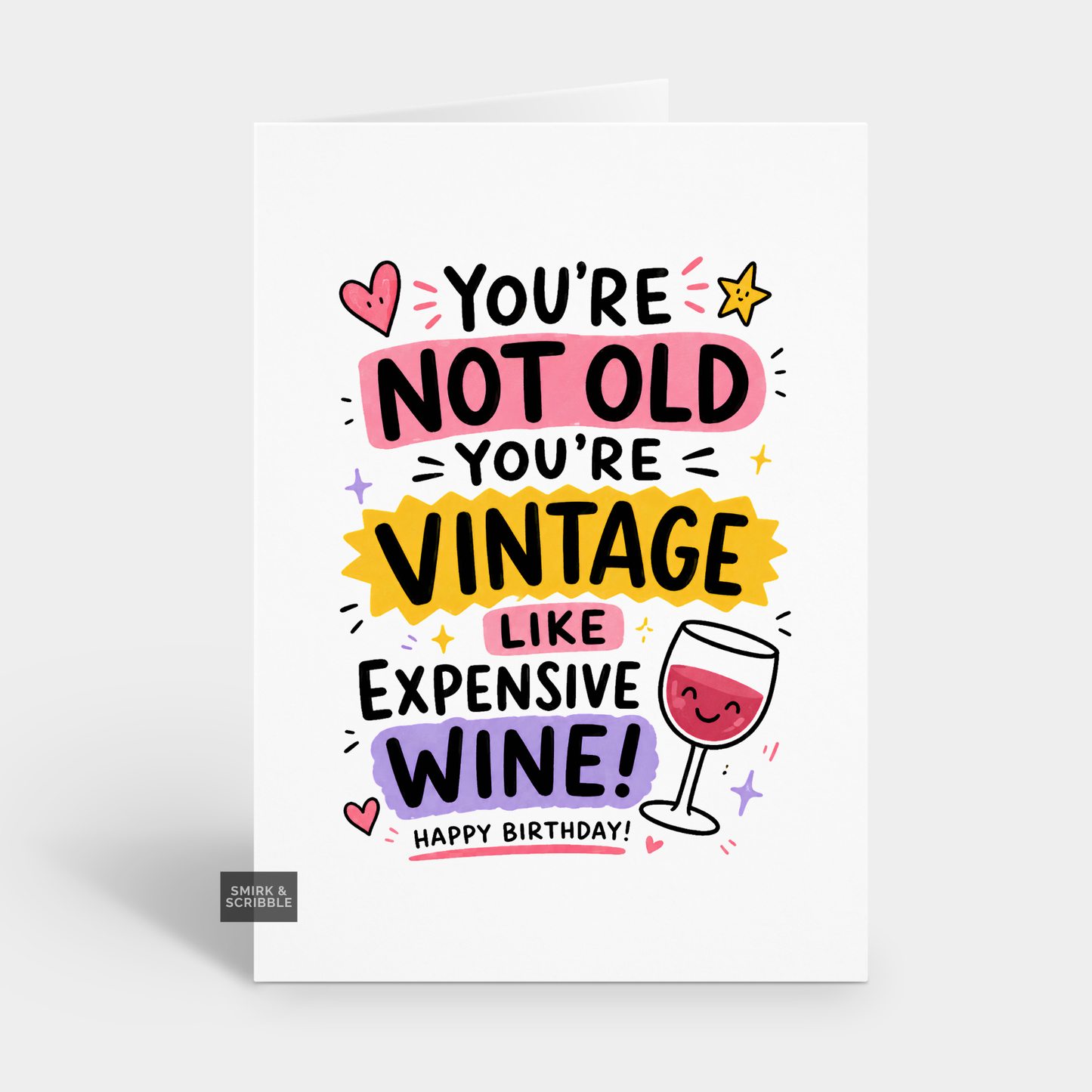 Funny Birthday Card - Vintage Wine