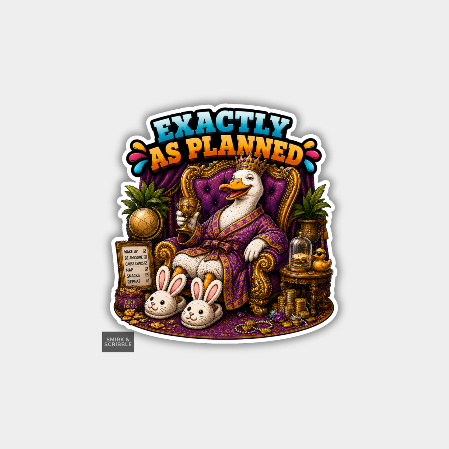 Funny Vinyl Die Cut Sticker - As Planned Seagull