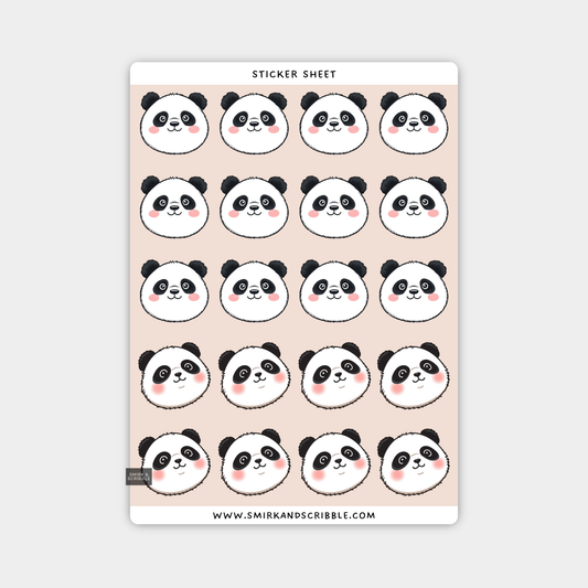 Panda Face Sticker Sheet
