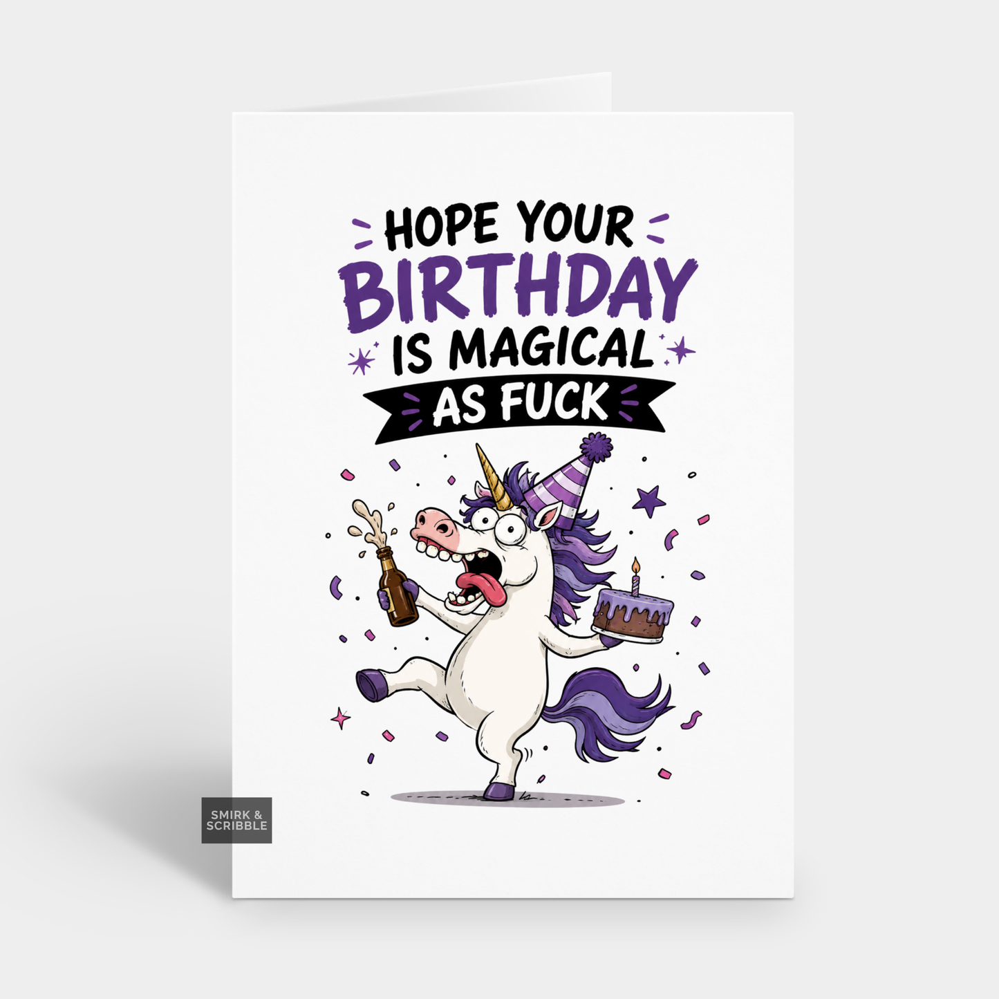 Funny Birthday Card - Magical AF Unicorn