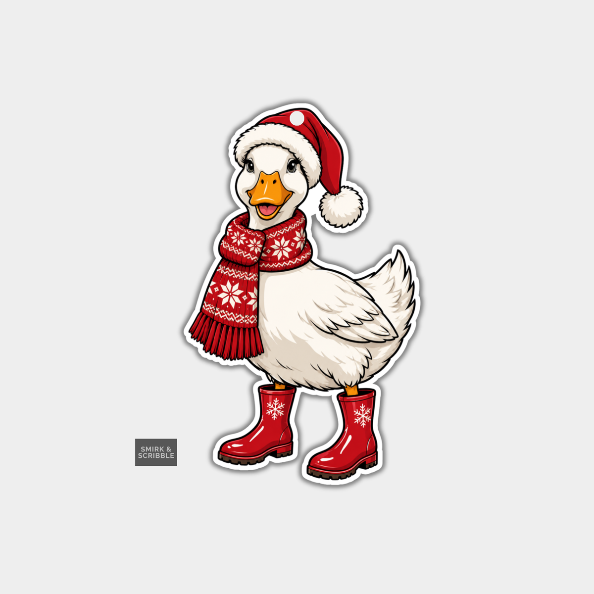 Funny Christmas Gift Tags - Cute Goose In Boots