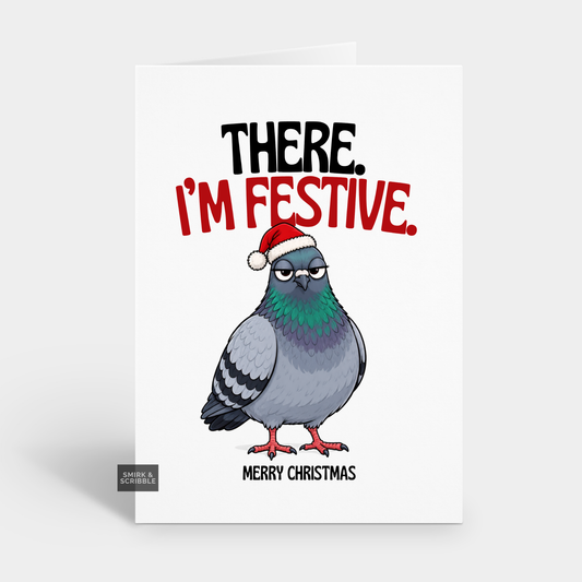 Funny Christmas Card - Festive Pigeon