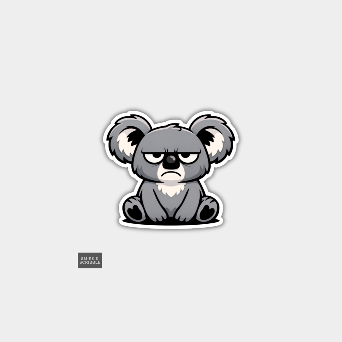 Funny Grumpy Character Vinyl Sticker - Koala