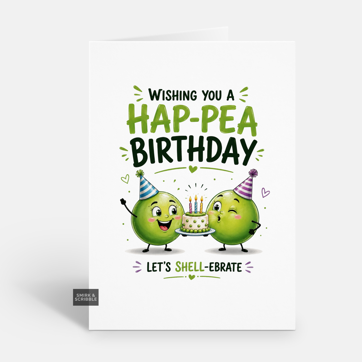 Funny Birthday Card - Cute Pea Pun