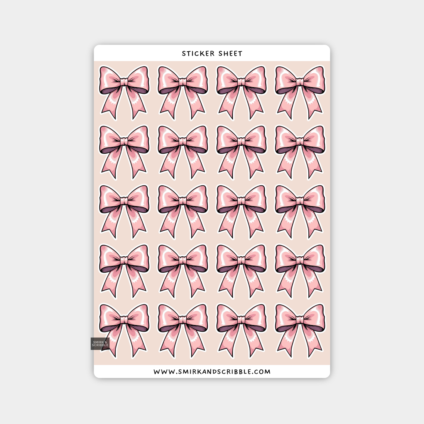 Cute Bow Sticker Sheet
