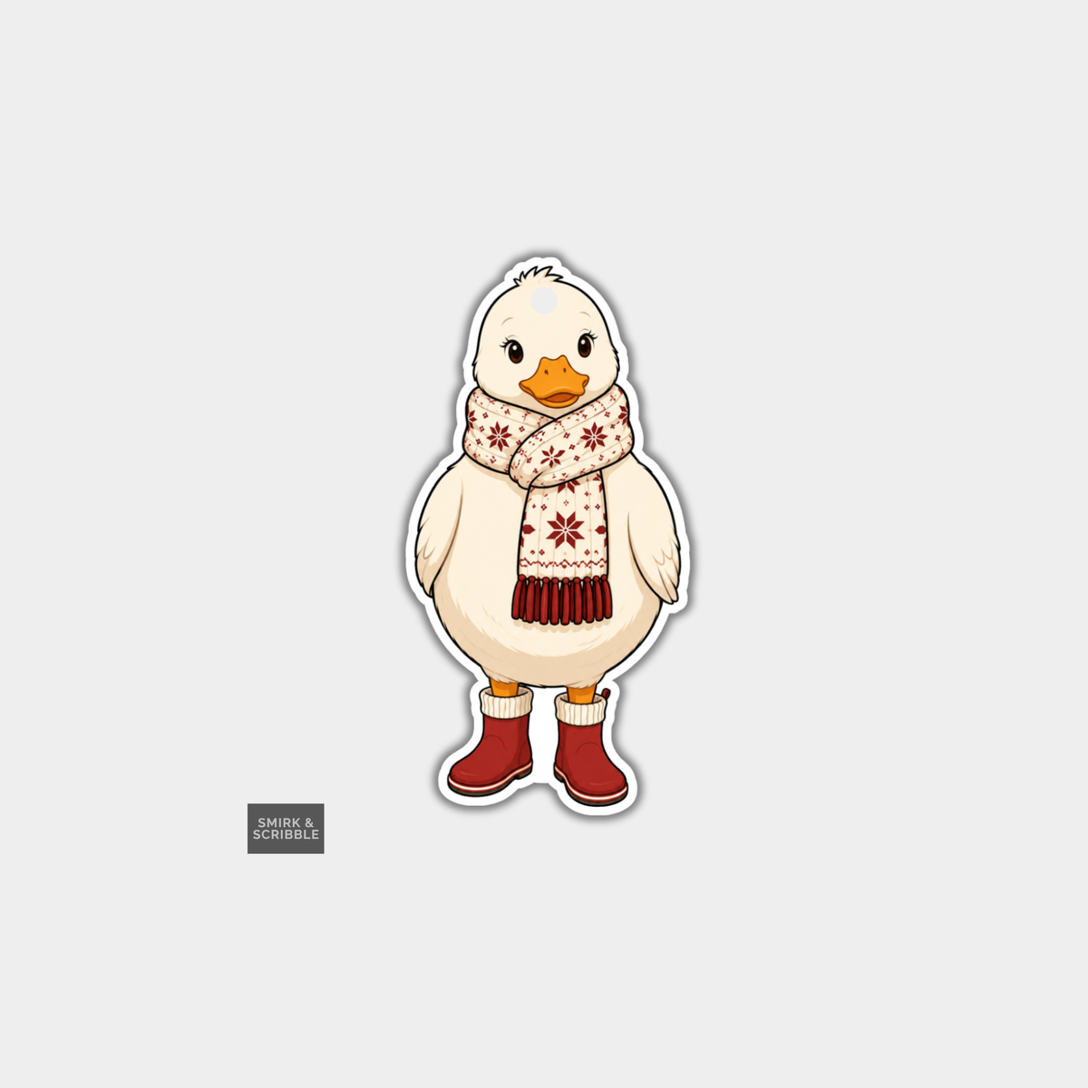 Funny Christmas Gift Tags - Cute Goose Standing