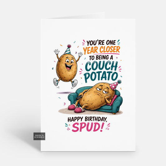 Funny Birthday Card - Couch Potato
