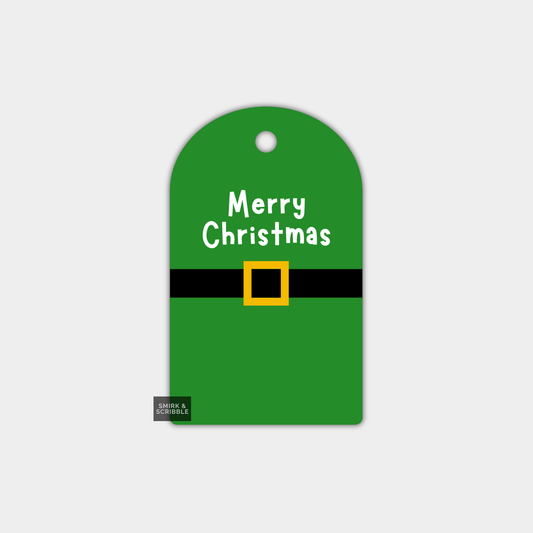 Funny Christmas Gift Tags -  Elf Costume