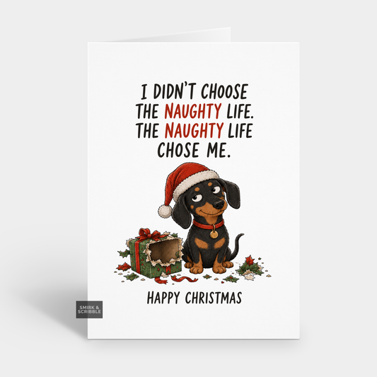 Funny Christmas Card - Naughty Life
