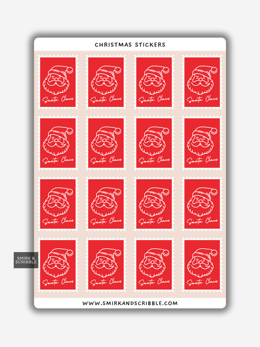 Red Christmas Stamp Stickers