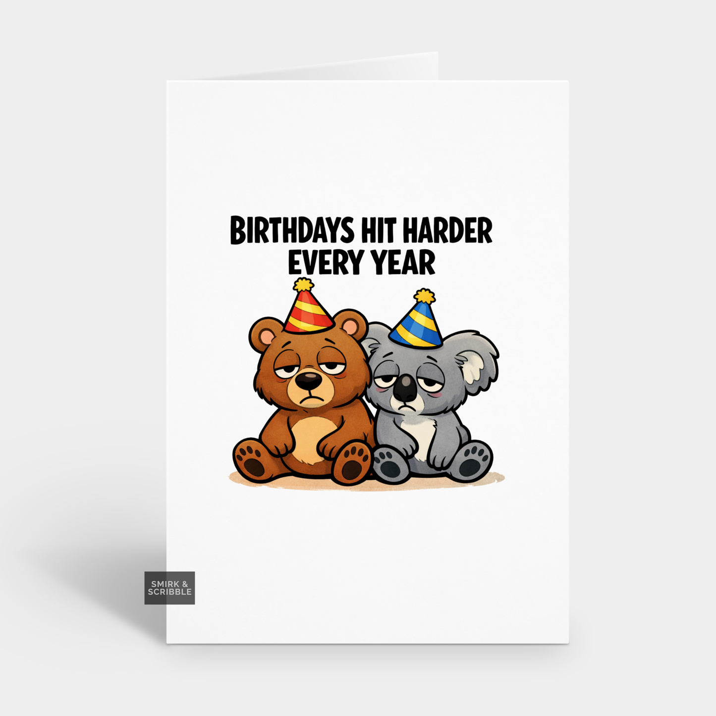 Hit Harder Bears Birthday Card