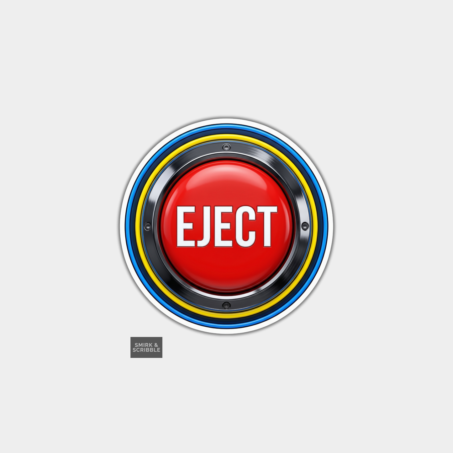 Funny Die Cut Vinyl Sticker - Eject Button