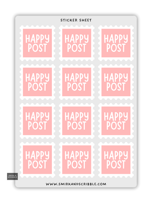 Happy Post Stamp Stickers
