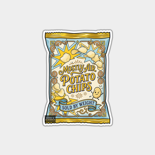 Funny Die Cut Vinyl Sticker - Potato Chips
