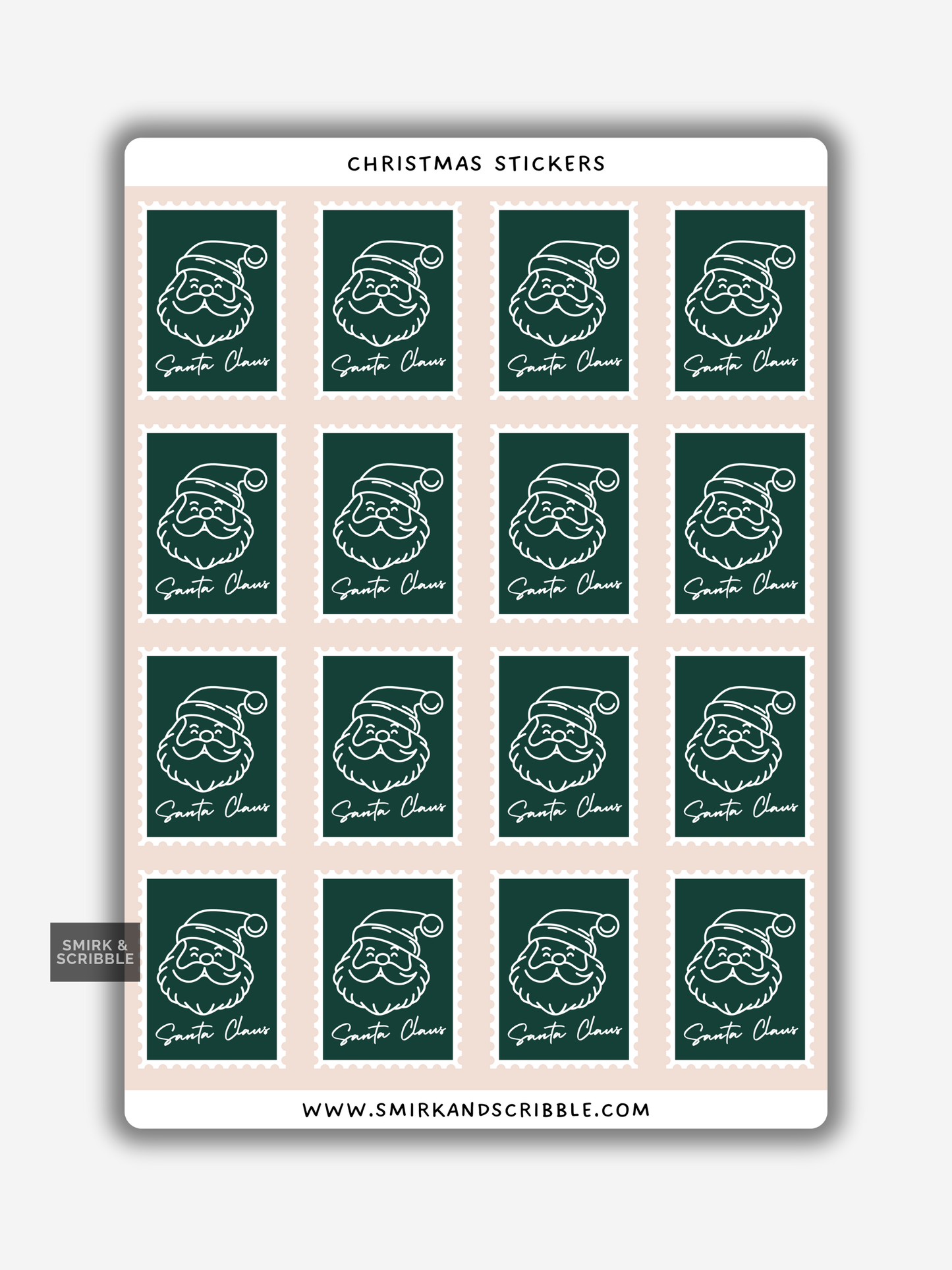 Green Christmas Stamp Stickers