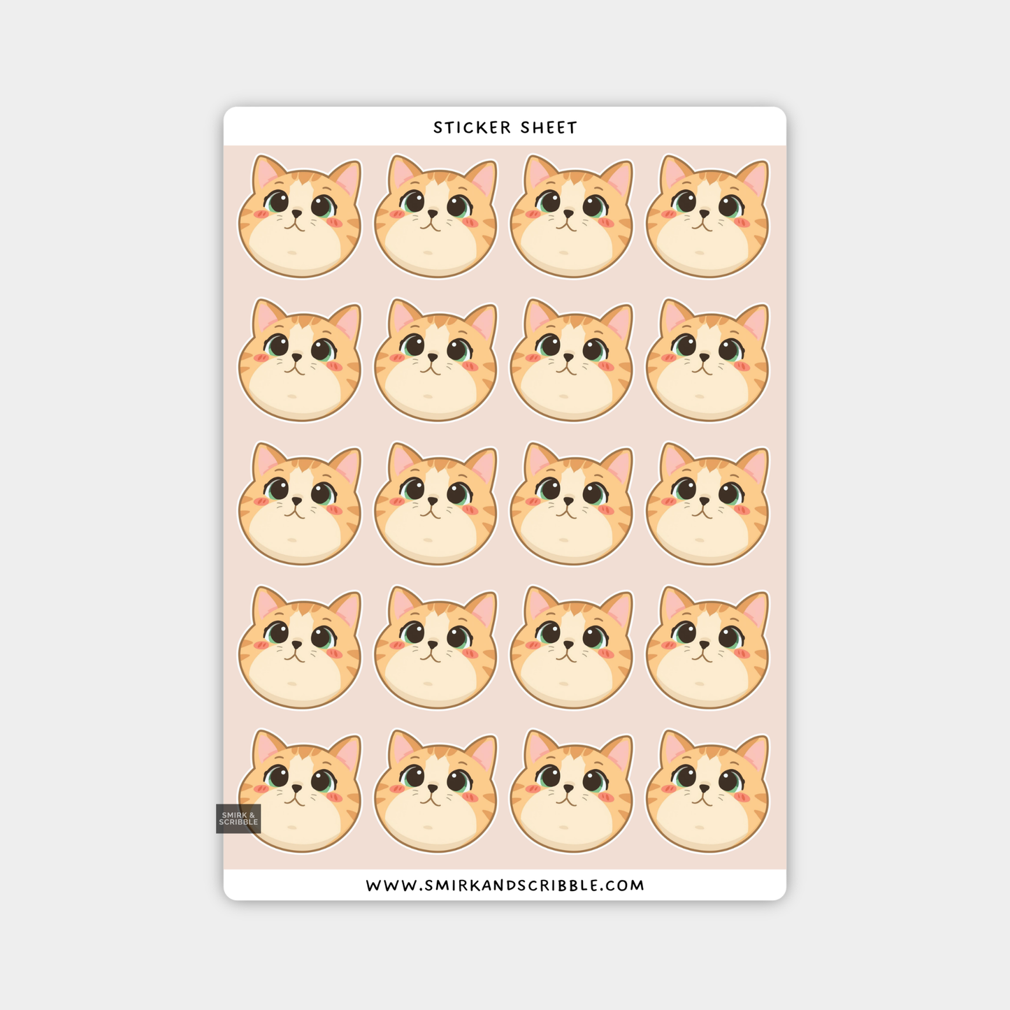 Cat Face Sticker Sheet