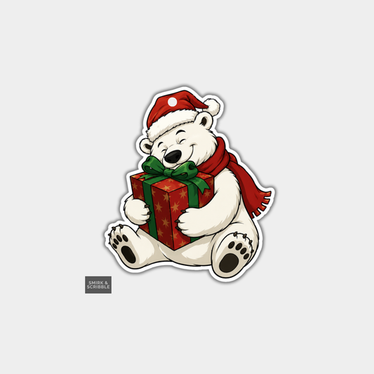Funny Christmas Gift Tags - Cute Polar Bear