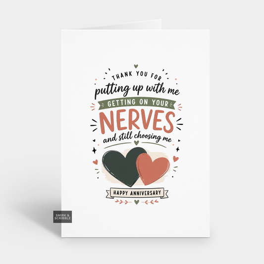 Nerves Anniversary Card