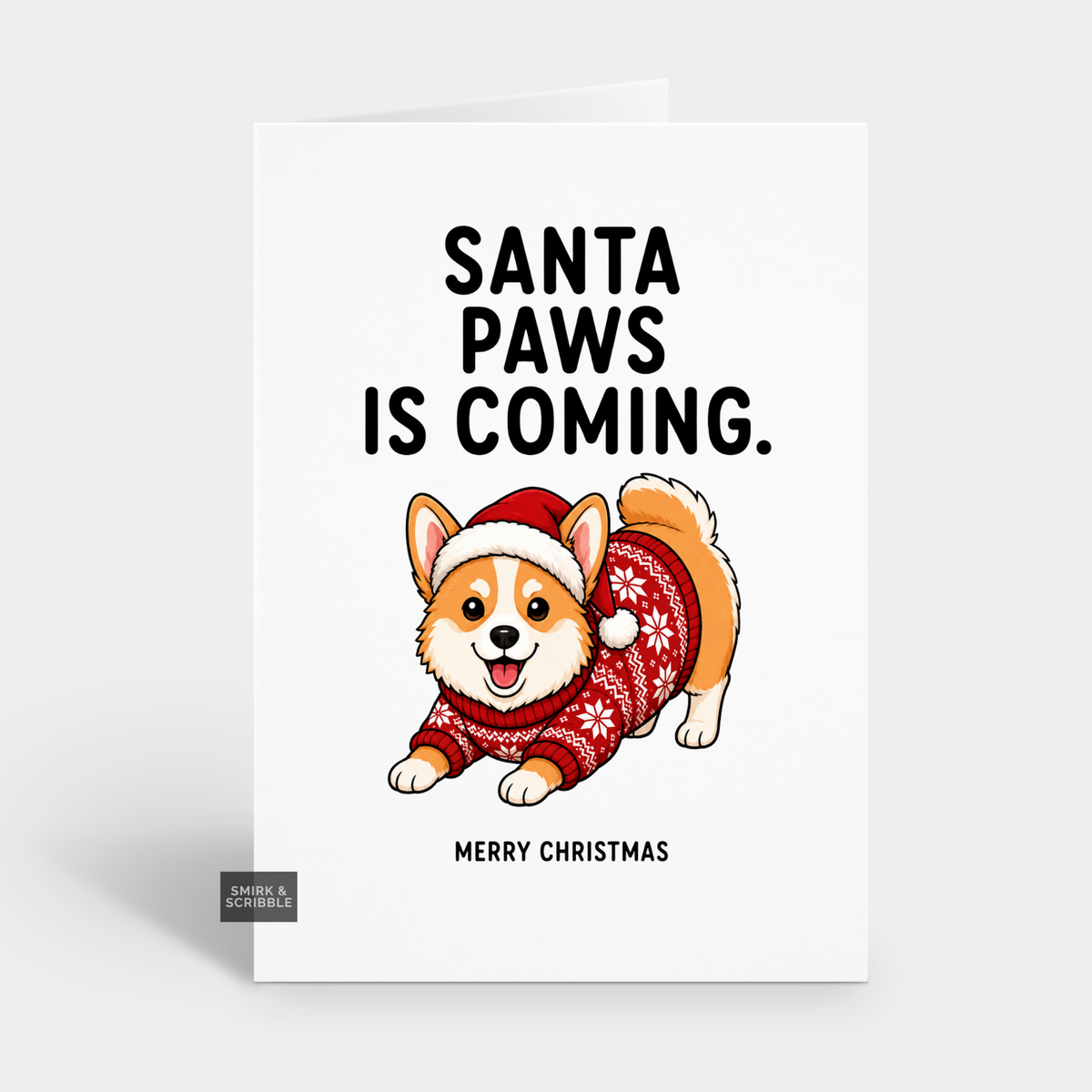 Funny Christmas Card - Santa Paws